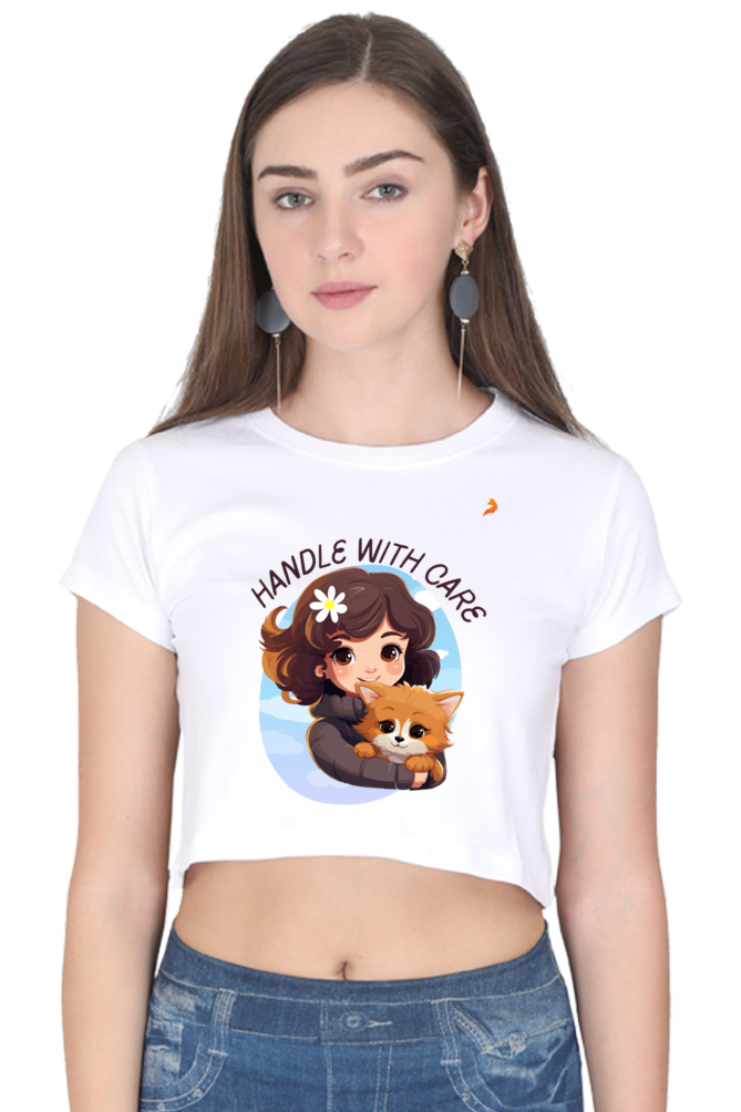 Girl with Cat Crop Top