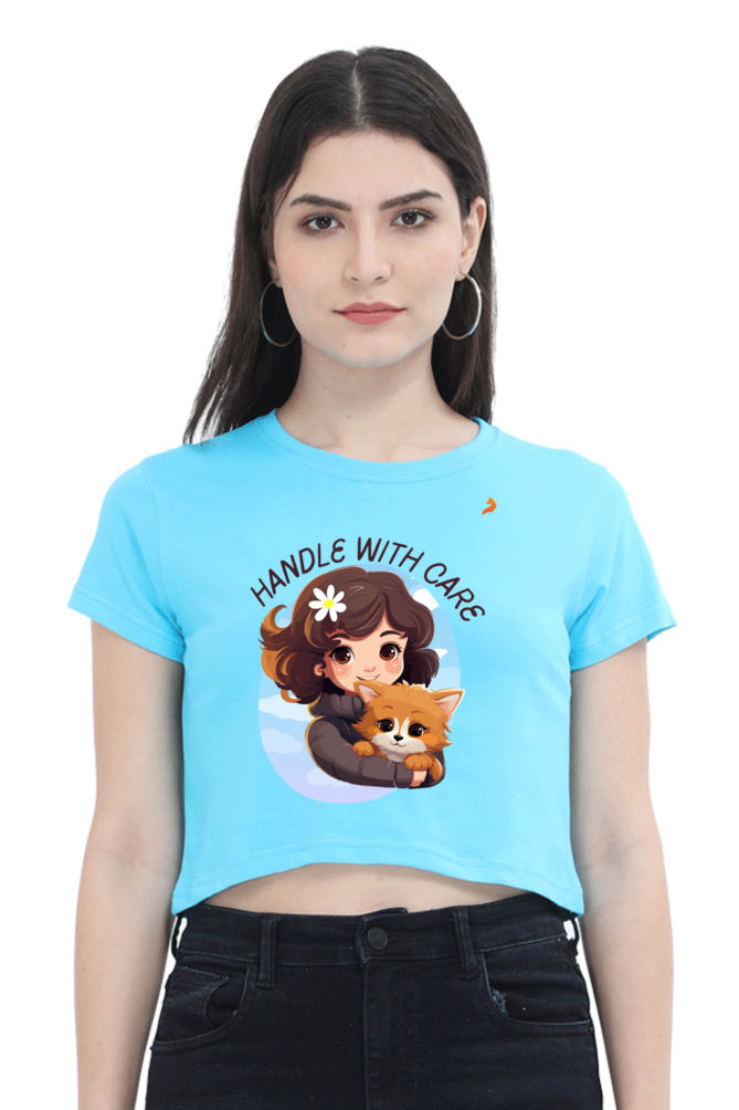 Girl with Cat Crop Top