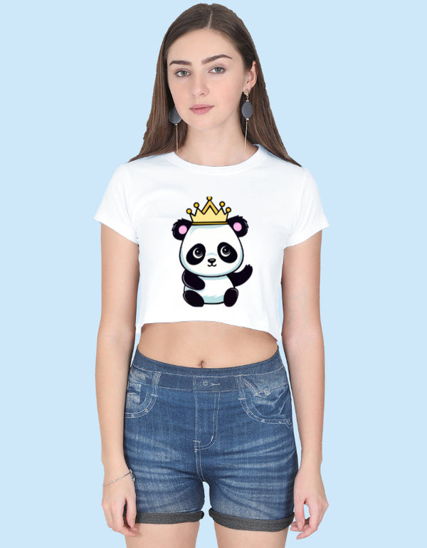 Crown Panda Crop Top - 100% Cotton | DK CLASSIC FOX – DK Classic Fox