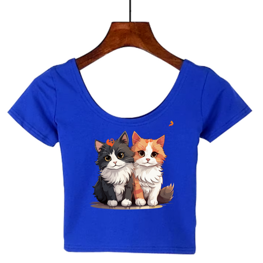 Two Cats Crop Top